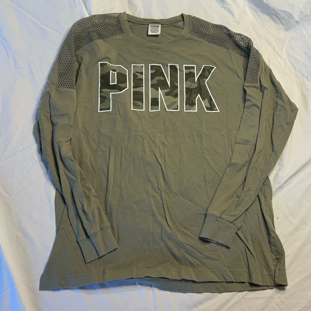PINK Victoria's Secret Olive Green Shirt